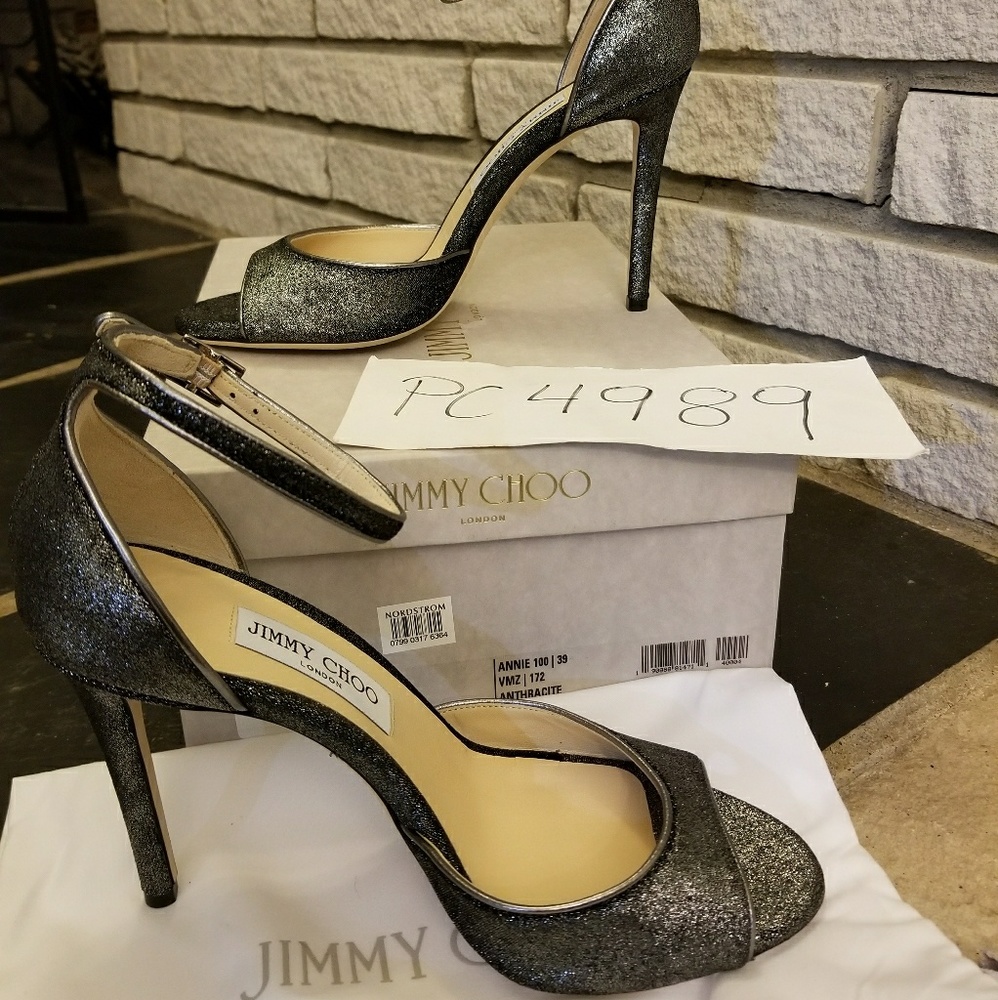 SOLD Jimmy Choo ANNIE VELVET Anthracite heels - Picture 4 of 8